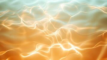 Waves of sunlight filtering through clear water create a mesmerizing golden pattern in a tranquil setting photo