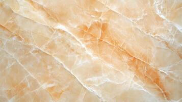 Elegant cream and orange marble texture with smooth veining and natural patterns for design use photo