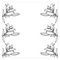 Frame with lilies . . illustration isolated on white background. vector