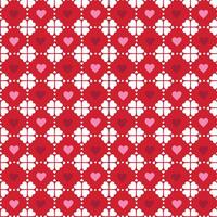 Seamless Valentine Heart Pattern On Red Background vector