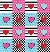 Seamless check heart Fun Valentine Pattern vector