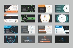 8 Business Card Bundle Design Template For Any Kind of Business Corporate Color Abstract Shape Modern Layout Unique Set Clean Professional vector