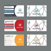 Concept Business Card Template Design Three Different Full Editable Elegant Creative For Company vector