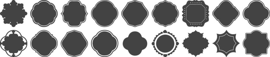 Starburst sunburst shape collection. Set of price, sale, discount offer circle frames sticker. Simple Abstarct star shape badge label icon button stamp. Design element. illustration vector