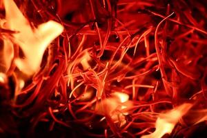 Conceptual shot of glowing wood splints with an unsual shape photo