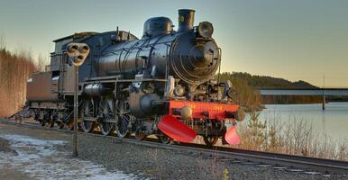 HDR image of a historic locomotive in Kusfors in Sweden photo