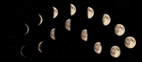 Composite image of the phases of the moon photo