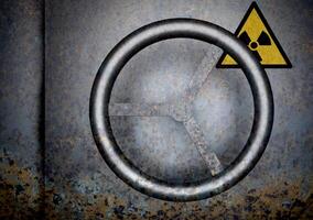 Computer generated image of rotary handle on fallout shelter photo