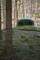 French bunker turret near Langensoultzbach, Vosges, France. It was built before WWII as part of the Maginot Line photo