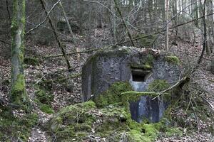 French bunker near Langensoultzbach, Vosges, France. It was built before WWII as part of the Maginot Line photo