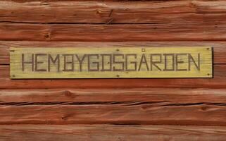 Sign of a Swedish Hembygdsgaard, a historic farm building photo
