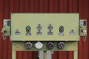 Historic points machine at a Swedish railway station photo