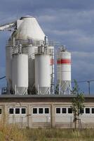 Industrial bulk storage building of a concrete factory photo