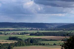 Far view on Thalmaessing left and Rabenreuth right from Schlossberg Heideck photo