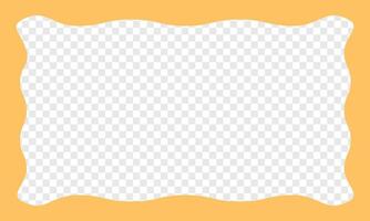 Yellow Waves Border Frame. Empty shape for text of image vector