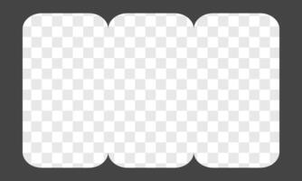 Black Scalloped Rectangle Border. Waves Zigzag Frame. Empty text box vector