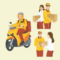 The activity of sending packages vector