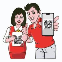 QR payment code vector