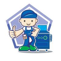 Workshop mechanic mascot vector
