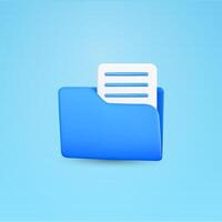 3d minimal folder and file, isolated on background. Icons for office, computer, file storage, disk. 3d illustration. vector