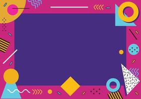 Pink and Purple Retro Vibes 90s with Geometric Background vector