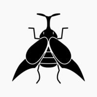 Design Illustration of horned beetle solid icon. Suitable for anything related to animals vector