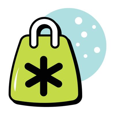 Christmas Shopping Christmas Circle Color Oultine Icons Pack and Illustration
