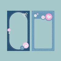 Y2K Jeans Social Media Story Frame vector