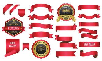 Badges and Ribbons Set. Ribbon Set Elements. vector