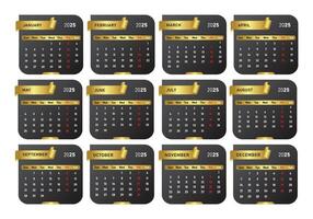 2025 Calendar Template, 2025 Desk calendar design abstract template design for 2025 new year vector