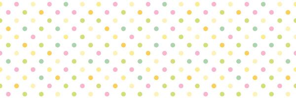 Polka Dot pattern web banner, colorful seamless texture vector