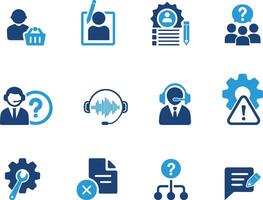 Customer Service Icon Pack for Business. customer experience, technical support, troubleshooting, feedback vector