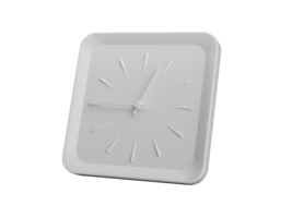 3d Simple White Square Wall Clock Twelve Forty Five Quarter To 1, 3d illustration png