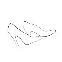 pair of shoes. outline hand drawn sketch vector