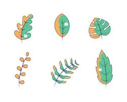 leaf design in cartoon style vector