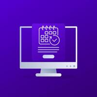 subscription, automatic monthly payments, design with line icon vector