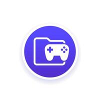 game folder icon with a gamepad vector