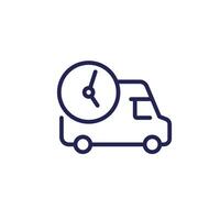 fast delivery line icon with a van vector