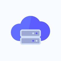 cloud storage icon, flat design vector