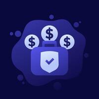 portfolio insurance icon, secure assets design vector