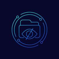 hidden folder icon in linear design vector
