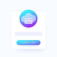 subscribe to cloud storage, ui design vector