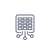 data to spreadsheet line icon vector