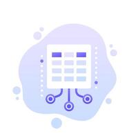 data to spreadsheet icon, design vector