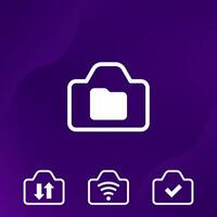 camera, file or photo transfer icons for apps vector