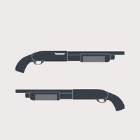 shotgun, side view, isolated on white vector