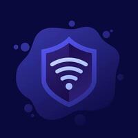secure wi-fi icon with a shield, design vector
