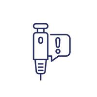 insulin injection line icon on white vector