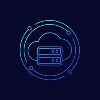 cloud storage icon, linear design vector