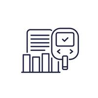 Glucose monitoring line icon with a glucometer vector